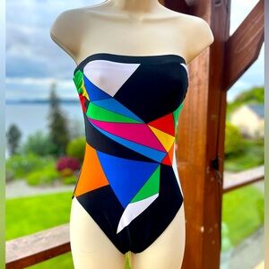 Vintage Gottex Strapless One Piece Size 8